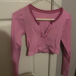 Going for Gold Long Sleeve Rib Crop Top